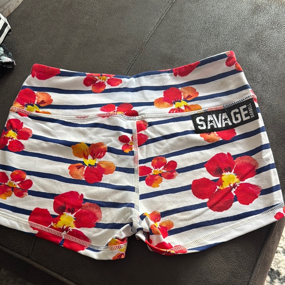 Savage Floral Striped Shorts